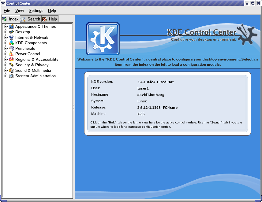 KDE Control  Center